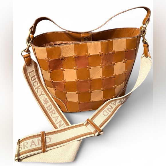 Lucky Brand Handbags - 🛑Sold🛑Lucky Brand Checkered Tan and Brown Shoulder Bag